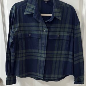 Plaid Button-Up Shirt